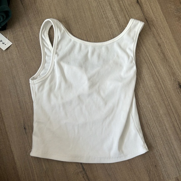 White Ribbed Tank Top - Picture 2 of 3